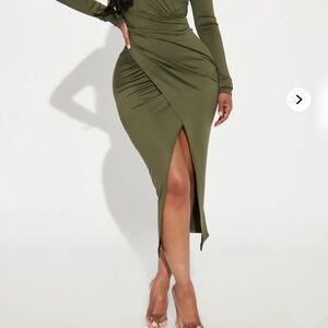 Olive Green Midi Dress